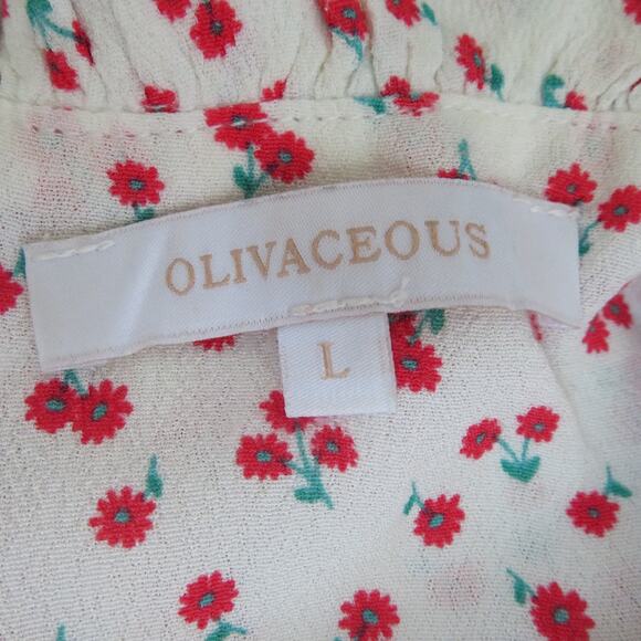 Olivaceous 90s Mini Dress Tank Floral Sleeveless Back Zip White Red L NWOT - Picture 7 of 15